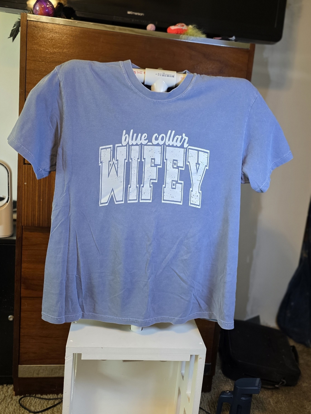 Blue 'Blue Collar Wifey' Graphic Tee